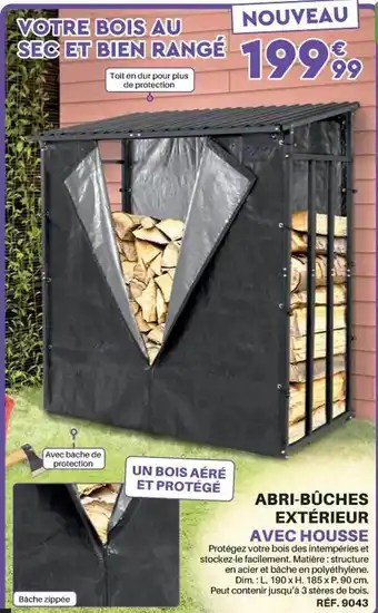 Shopix Abri-bûches extérieur avec housse offre