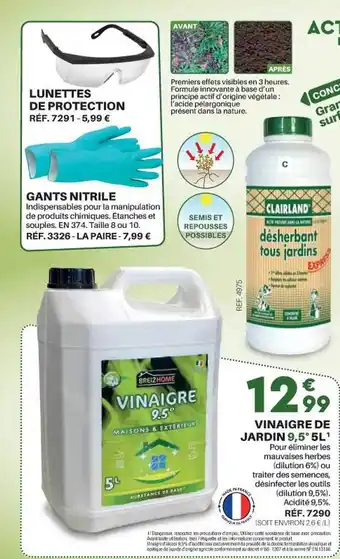 Shopix Lunettes de protection, gants nitrile, vinaigre de jardin offre
