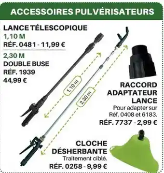 Shopix Lance télescopique, raccord adaptateur lance, cloche désherbante offre
