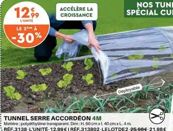Shopix Tunnel serre accordéon 4 m offre