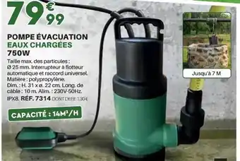 Shopix Pompe évacuation eaux chargées 750w offre