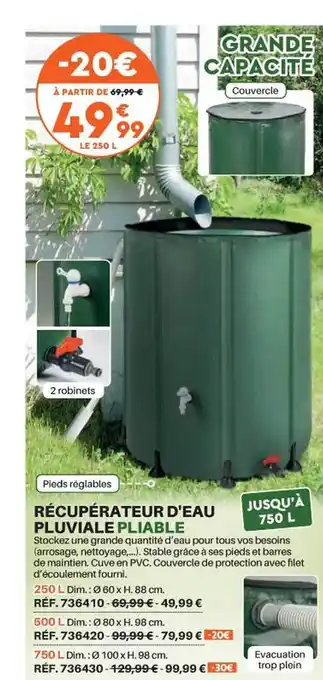 Shopix Récupérateur d'eau pluviale pliable offre