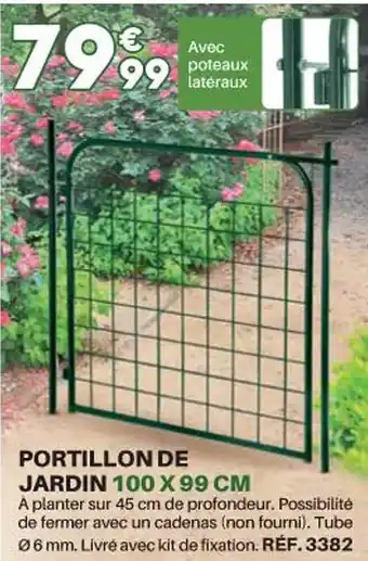 Shopix Portillon de jardin 100 x 99 cm offre