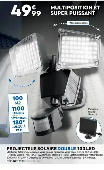 Shopix Projecteur solaire double 100 led offre