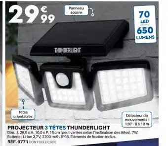 Shopix Projecteur 3 têtes thunderlight offre