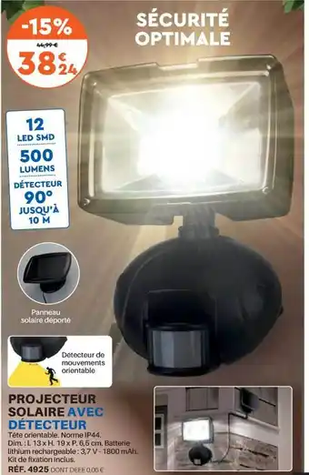 Shopix Projecteur solaire avec détecteur offre