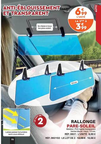 Shopix Rallonge pare-soleil offre