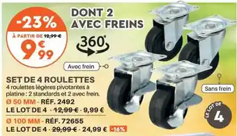 Set de 4 roulettes