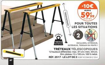 Shopix Tréteaux télescopiques offre