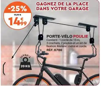 Porte-vélo poulie