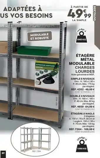 Shopix Étagère métal modulable charges lourdes offre
