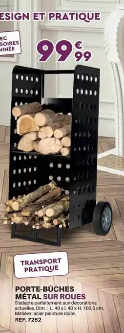 Shopix Porte-bûches métal sur roues offre