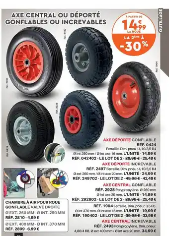 Shopix Axe central ou déporté gonflables ou increvables offre