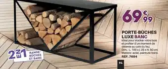 Porte-bûches luxe banc