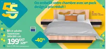 Conforama Lit adulte tennessee 140 x 190 cm offre