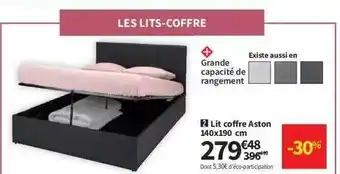 Conforama Lit coffre aston 140 x 190 cm offre