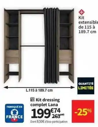 Conforama Kit dressing complet lana offre