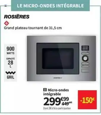 Micro-ondes intégrable rosières