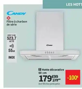 Conforama Hotte décorative 60 cm candy offre