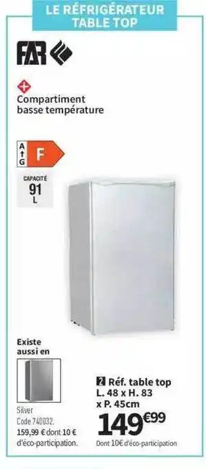Conforama Table top l. 48 x h. 83 x p. 45 cm far offre
