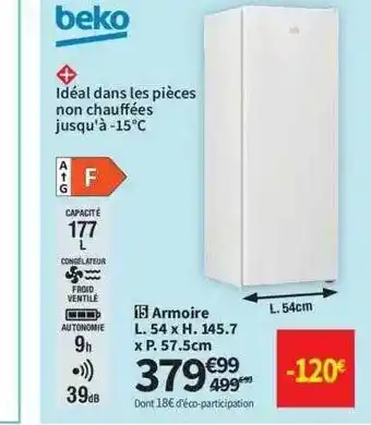 Conforama Armoire beko offre