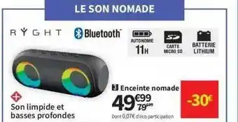 Conforama Enceinte nomade ryght offre