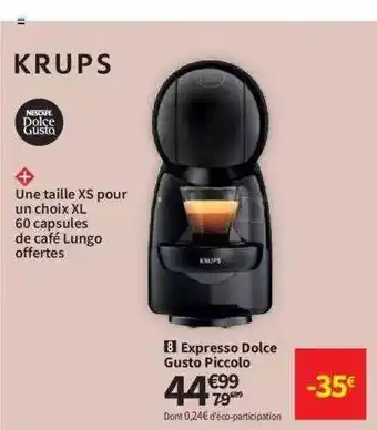 Conforama Expresso dolce gusto piccolo krups offre