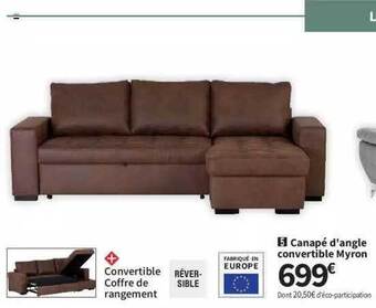 Conforama Canapé d'angle convertible myron offre