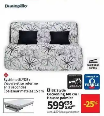Bz slyde cocooning 140 cm + housse palmier
