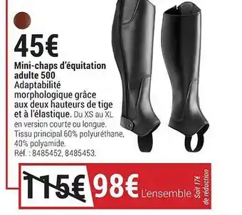 Decathlon Mini-chaps d'équitation adulte 500 offre