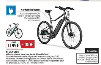Decathlon Vélo tout chemin électrique balade riverside 500e offre