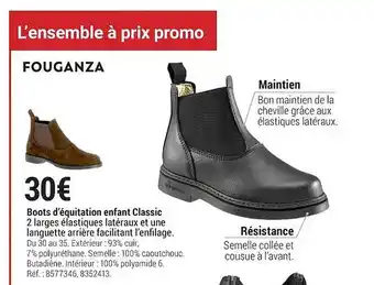 Decathlon Boots d'équitation enfant classic fouganza offre