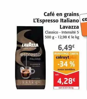Café en grains l'espresso italiano lavazza