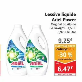 Colruyt Lessive liquide ariel power offre