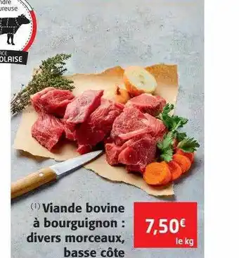 Colruyt Viande bovine à bourguignon : divers morceaux, basse côte offre