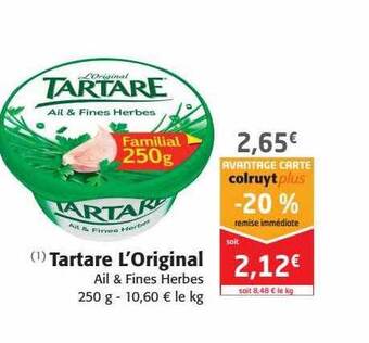 Colruyt Tartare l'original offre
