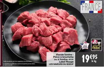 Migros Viande bovine : pièce à brochette ou à fondue*** label rouge offre