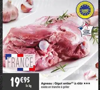 Migros Agneau : gigot entier à rôtir*** offre