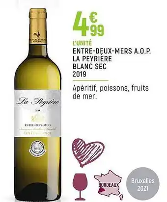 Spar Entre-deux-mers a.o.p. la peyrière blanc sec 2019 offre