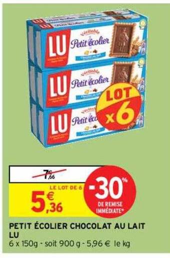 Intermarché Hyper Petit écolier chocolat au lait lu offre