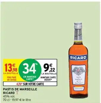 Intermarché Hyper Pastis de marseille ricard offre