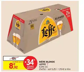 Intermarché Hyper Bière blonde leffe offre