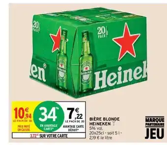 Intermarché Hyper Bière blonde heineken offre