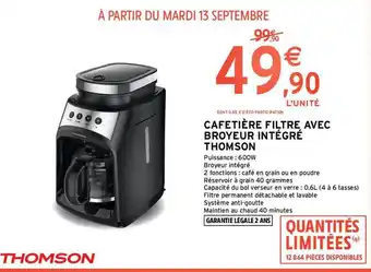 Intermarché Hyper Cafetière filtre avec broyeur intégré thomson offre
