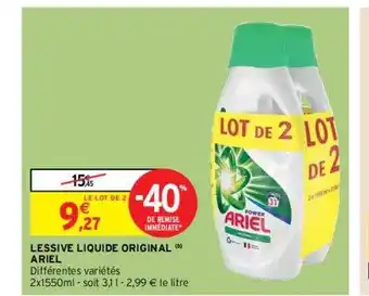 Intermarché Hyper Lessive liquide original ariel offre