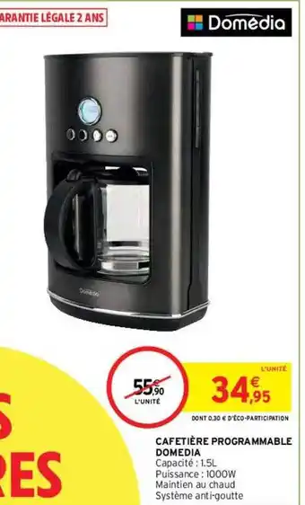 Intermarché Hyper Cafetière programmable domédia offre