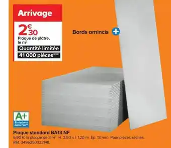 Castorama Plaque de plâtre standard ba13 nf offre