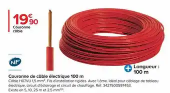 Couronne de câble électrique 100 m
