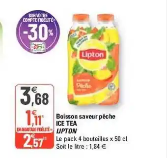 G20 Boisson saveur pêche ice tea lipton offre