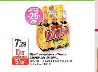 G20 Bière aromatisée à la téquila desperados original offre